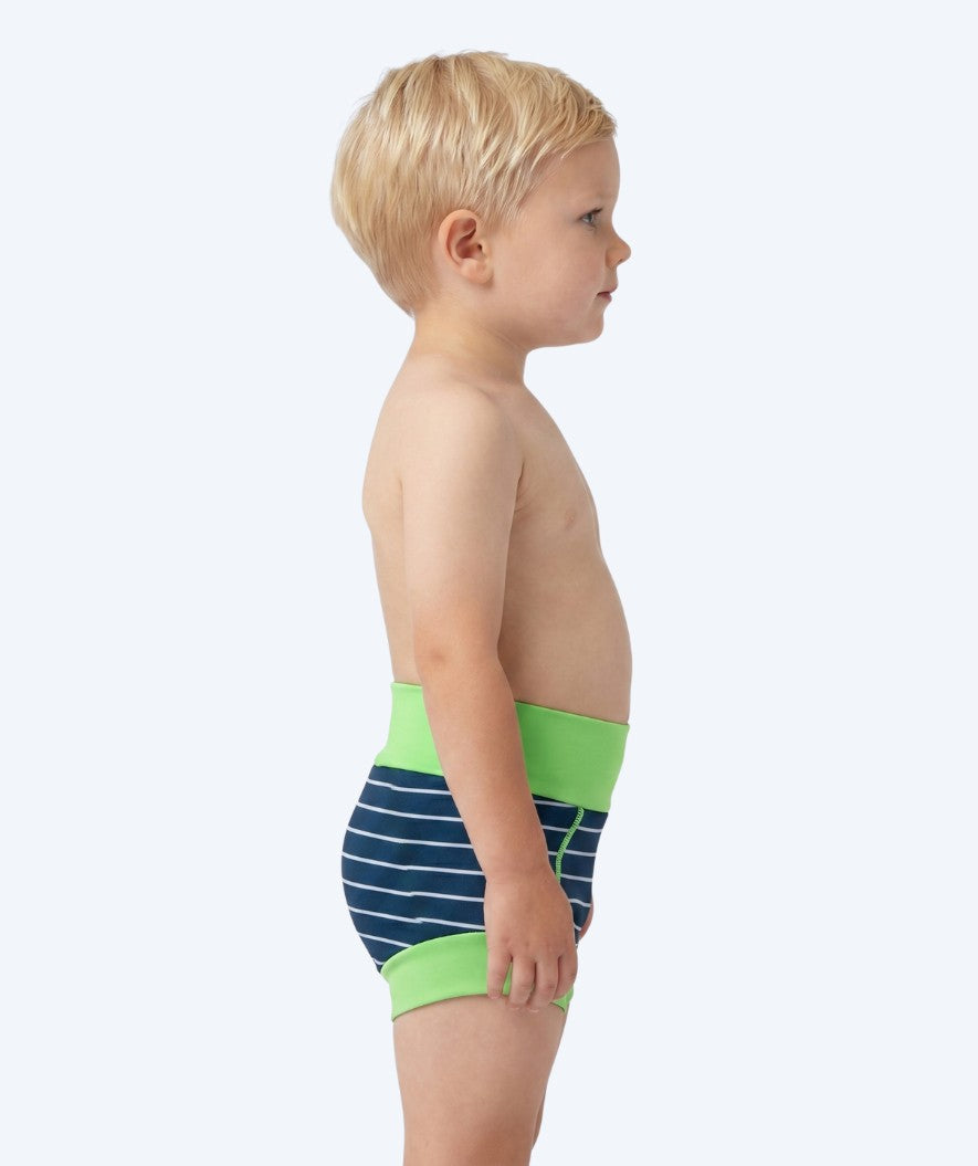 Watery swim nappies for kids - Neoprene Swim Nappy - Green Stripes