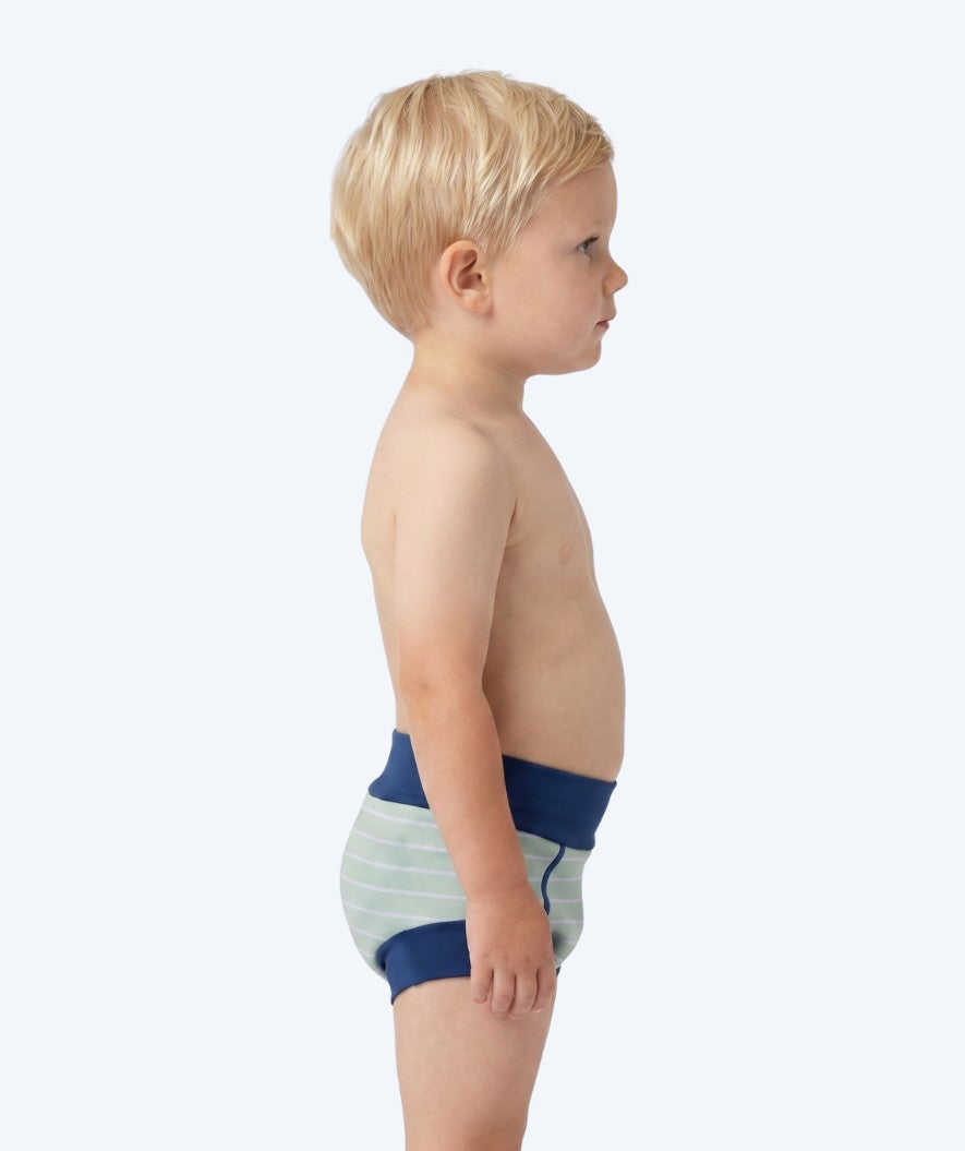 Watery swim nappies for kids - Neoprene Swim Nappy - Nordic Green Stripes