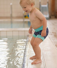 Watery swim nappies for kids - Neoprene Swim Nappy - Turquoise Stripes