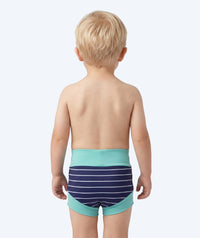Watery swim nappies for kids - Neoprene Swim Nappy - Turquoise Stripes