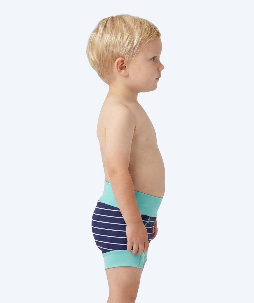 Watery swim nappies for kids - Neoprene Swim Nappy - Turquoise Stripes