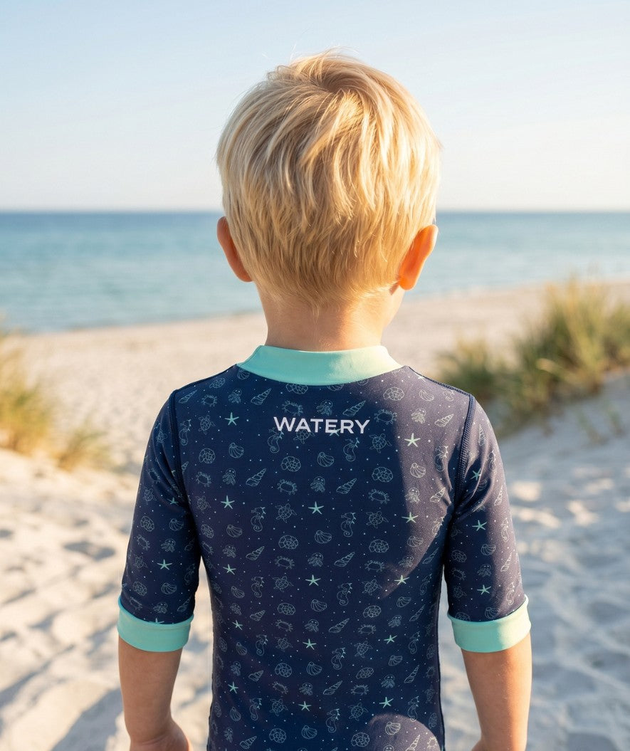 Watery wetsuit for baby - Baia Full-Body - Atlantic Turquoise