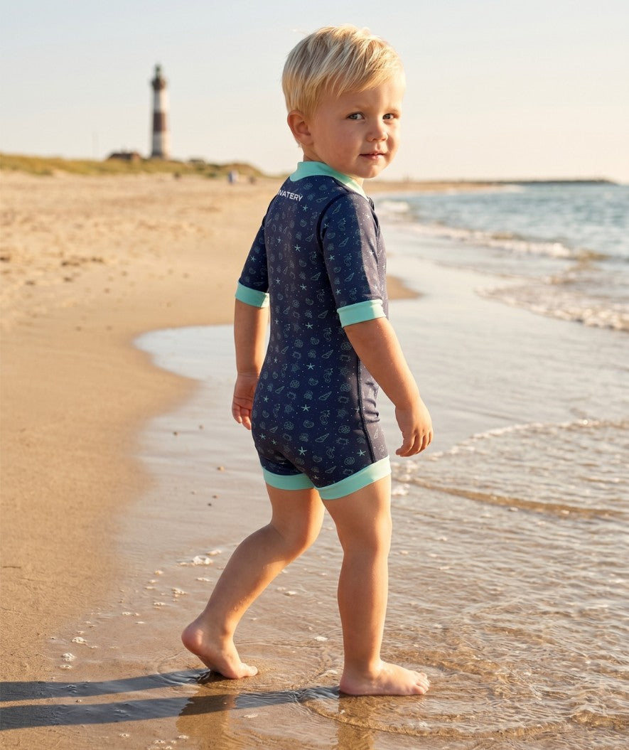 Watery wetsuit for baby - Baia Full-Body - Atlantic Turquoise