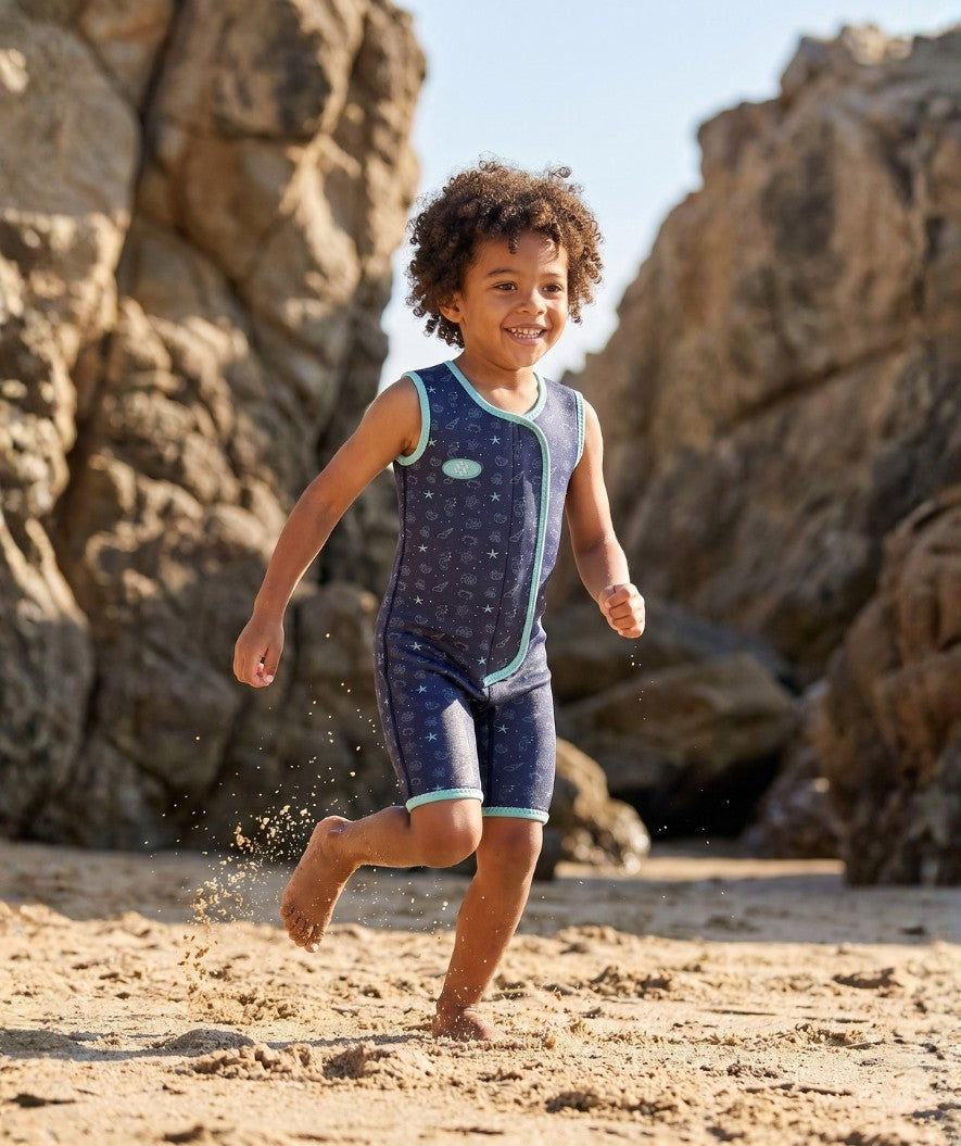 Watery wetsuit for kids - Baia Shorty - Atlantic Turquoise