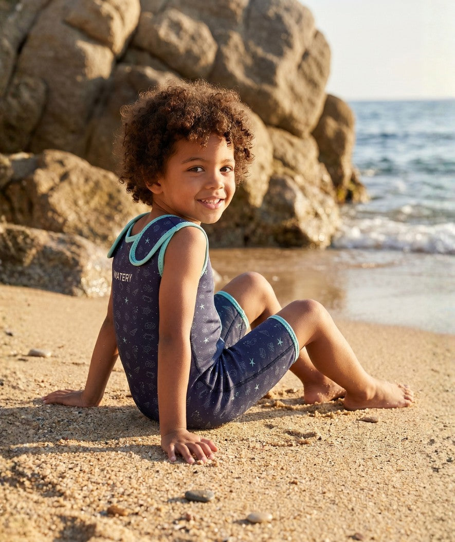 Watery wetsuit for kids - Baia Shorty - Atlantic Turquoise