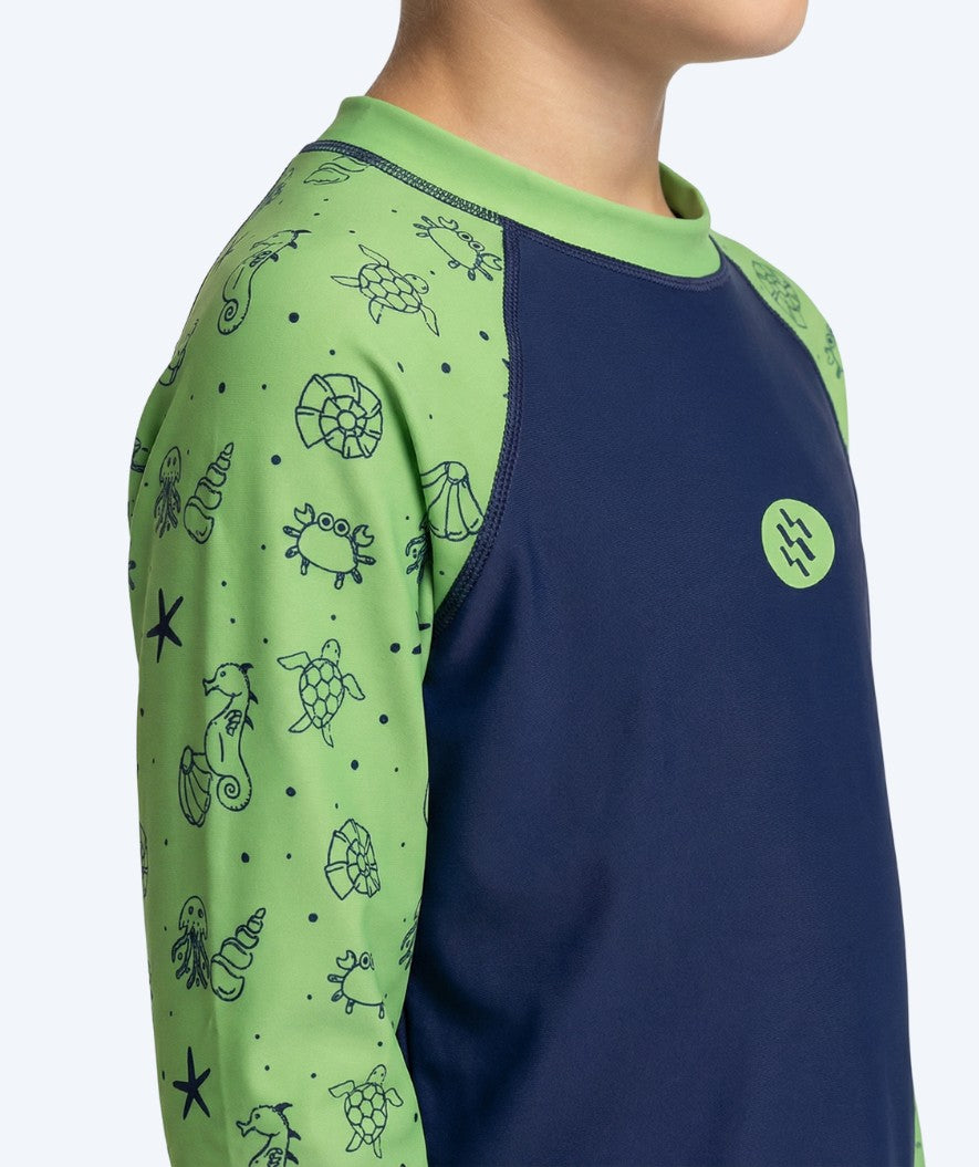 Watery UV-shirt for kids - Brandman Long Sleeve Rashguard - Green/blue