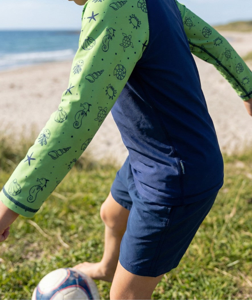 Watery UV-shirt for kids - Brandman Long Sleeve Rashguard - Green/blue
