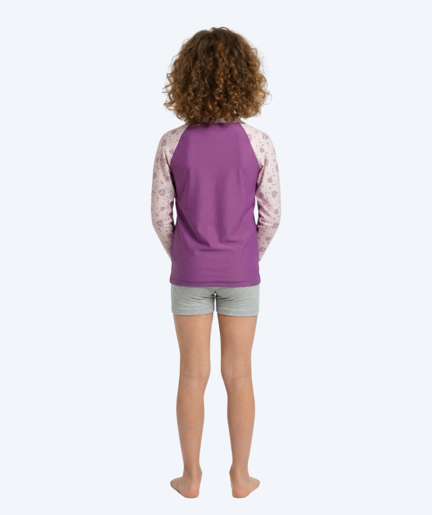 Watery UV-shirt for kids - Brandman Long Sleeve Rashguard - Pink/purple