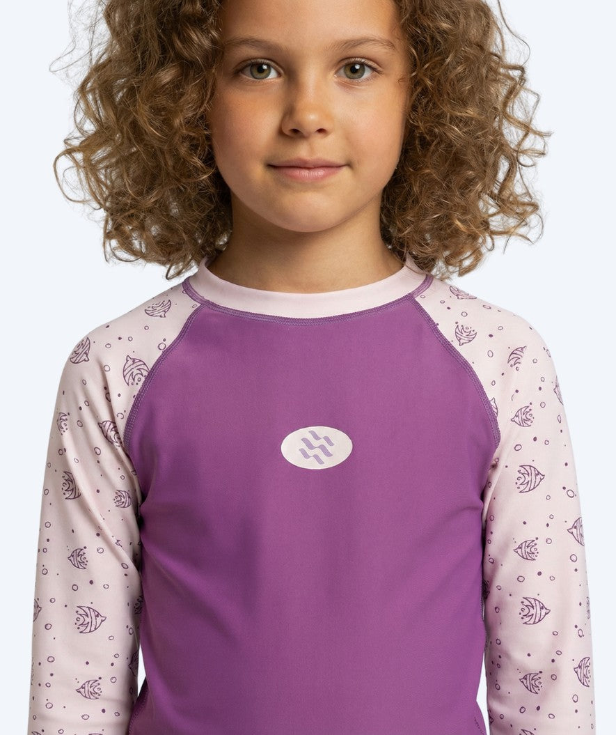 Watery UV-shirt for kids - Brandman Long Sleeve Rashguard - Pink/purple