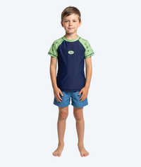 Watery UV-shirt for kids - Brandman Short Sleeve Rashguard - Green/blue