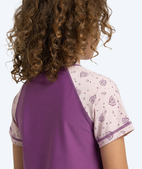 Watery UV-shirt for kids - Brandman Short Sleeve Rashguard - Pink/purple