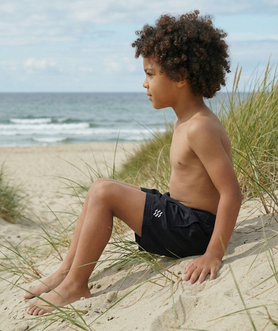 Watery swim shorts for boys - Waverly - Black