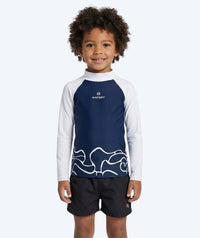Watery UV-shirt for kids - Chilton Long Sleeve Rashguard - Dark blue/white