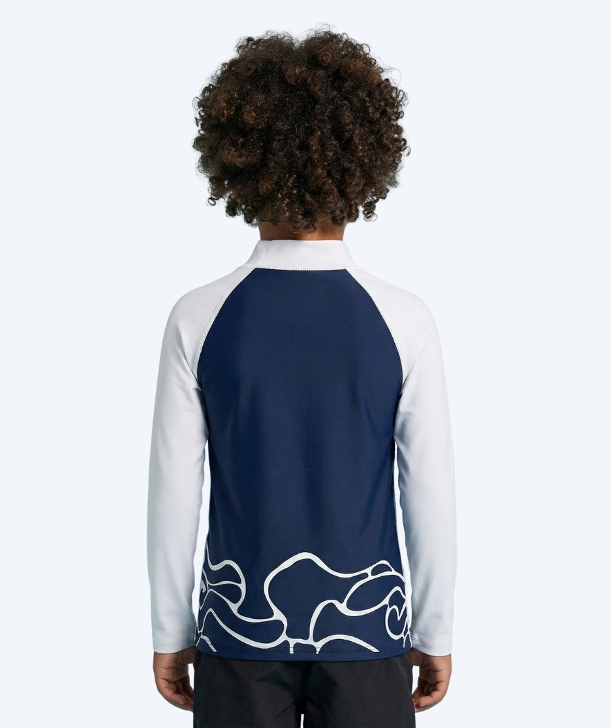 Watery UV-shirt for kids - Chilton Long Sleeve Rashguard - Dark blue/white
