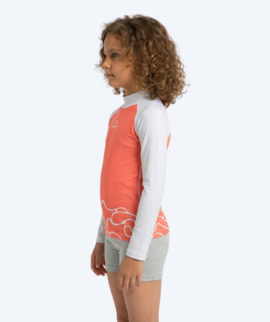 Watery UV-shirt for kids - Chilton Long Sleeve Rashguard - Light pink/white