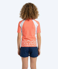 Watery UV-shirt for kids - Chilton Short Sleeve Rashguard - Light pink/white