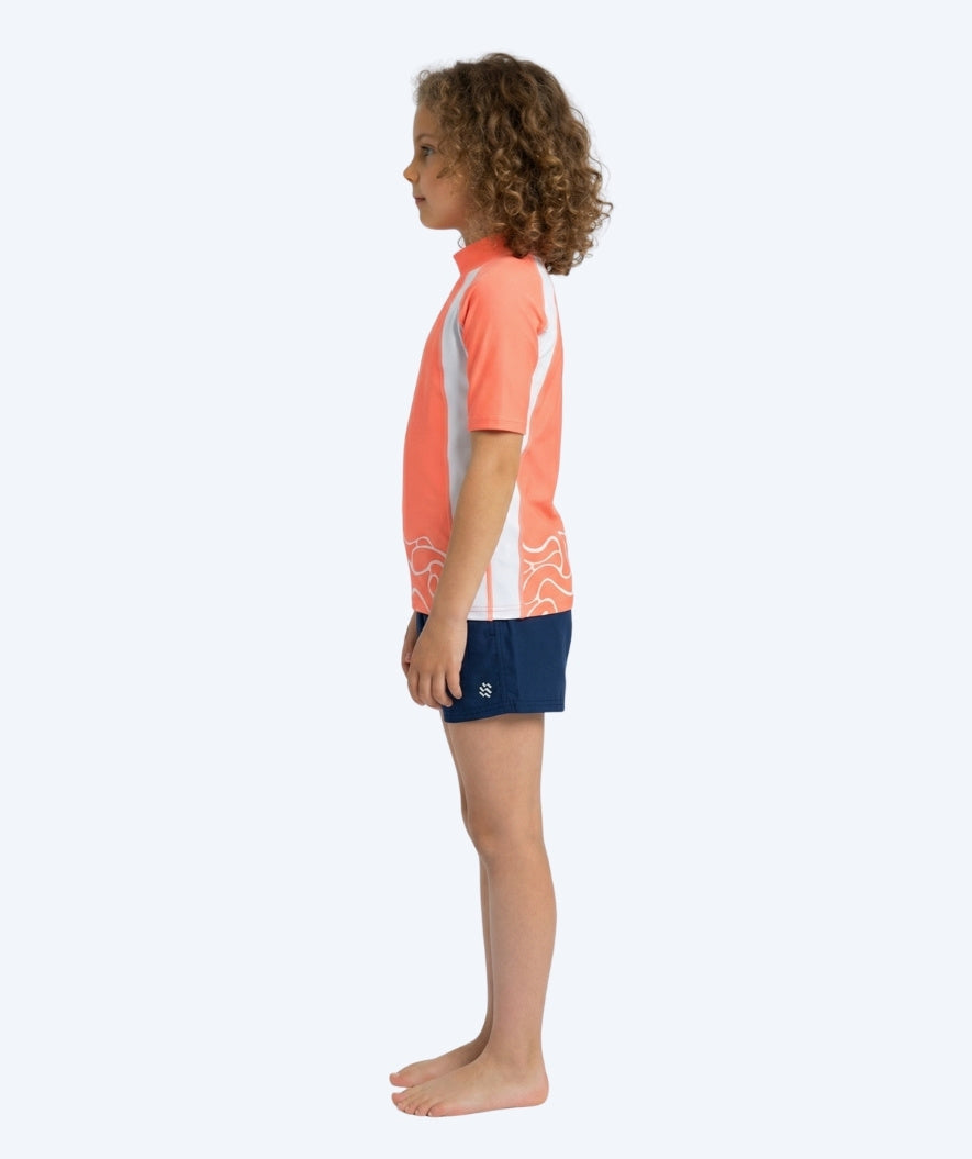 Watery UV-shirt for kids - Chilton Short Sleeve Rashguard - Light pink/white