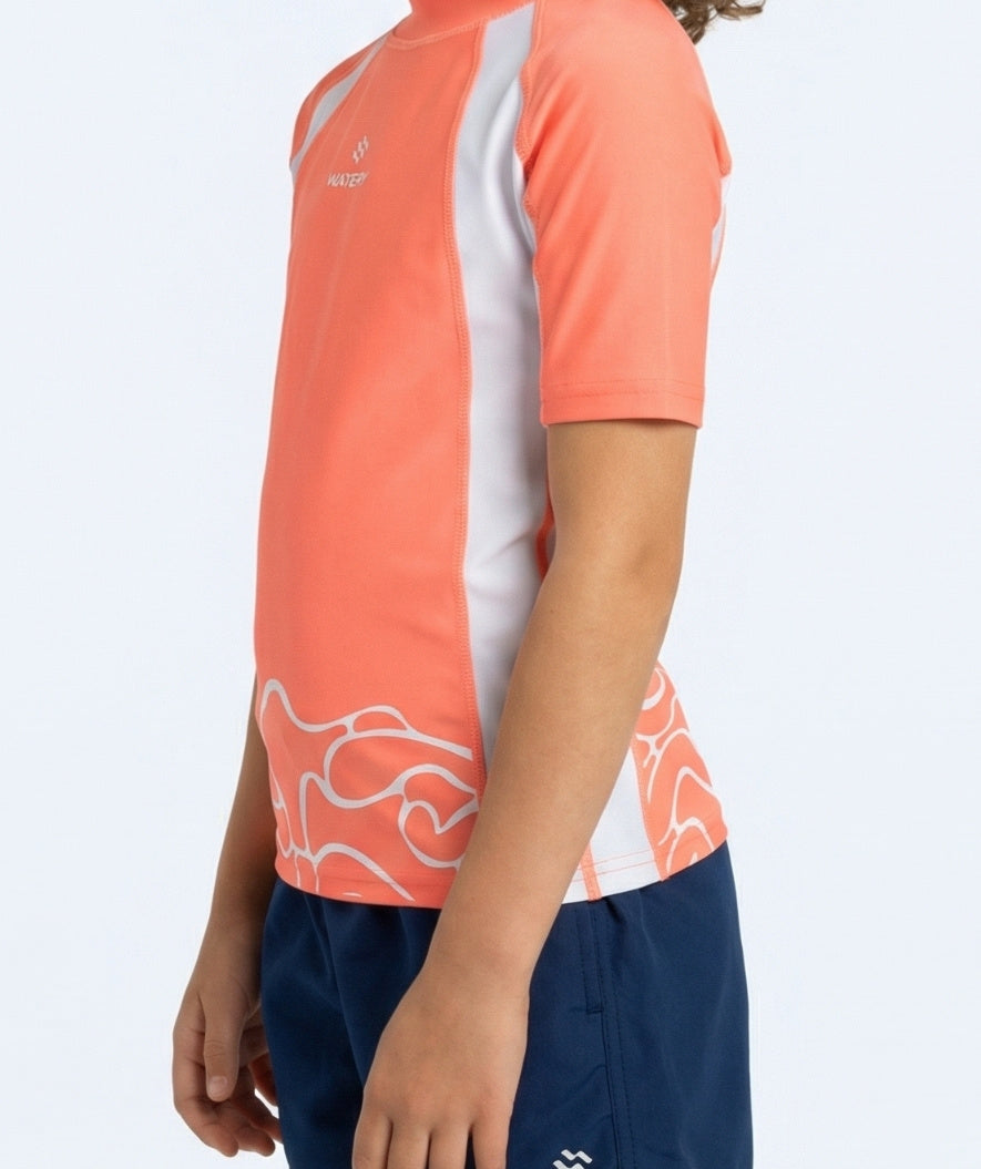Watery UV-shirt for kids - Chilton Short Sleeve Rashguard - Light pink/white