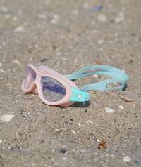 Watery swimming goggles for kids (2-8) - Wilton - Light pink/turquoise