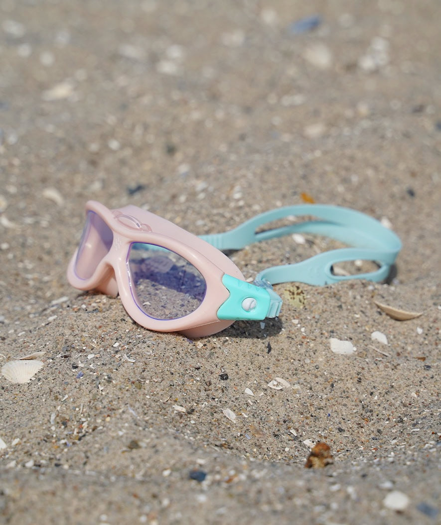 Watery swimming goggles for kids (2-8) - Wilton - Light pink/turquoise