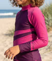 Watery UV-shirt for kids - Manami Long Sleeve Rashguard - Purple
