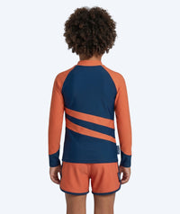 Watery UV-shirt for kids - Manami Long Sleeve Rashguard - Orange/blue