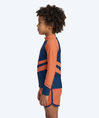 Watery UV-shirt for kids - Manami Long Sleeve Rashguard - Orange/blue