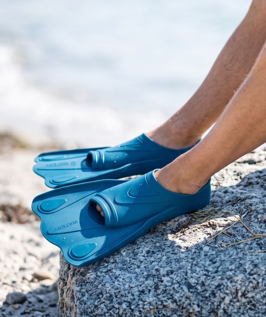 Watery swim fins for adults - Leander - Dark blue