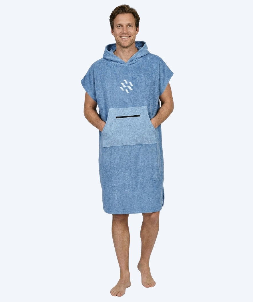 Watery bathing poncho for adults - Cotton - Atlantic Blue