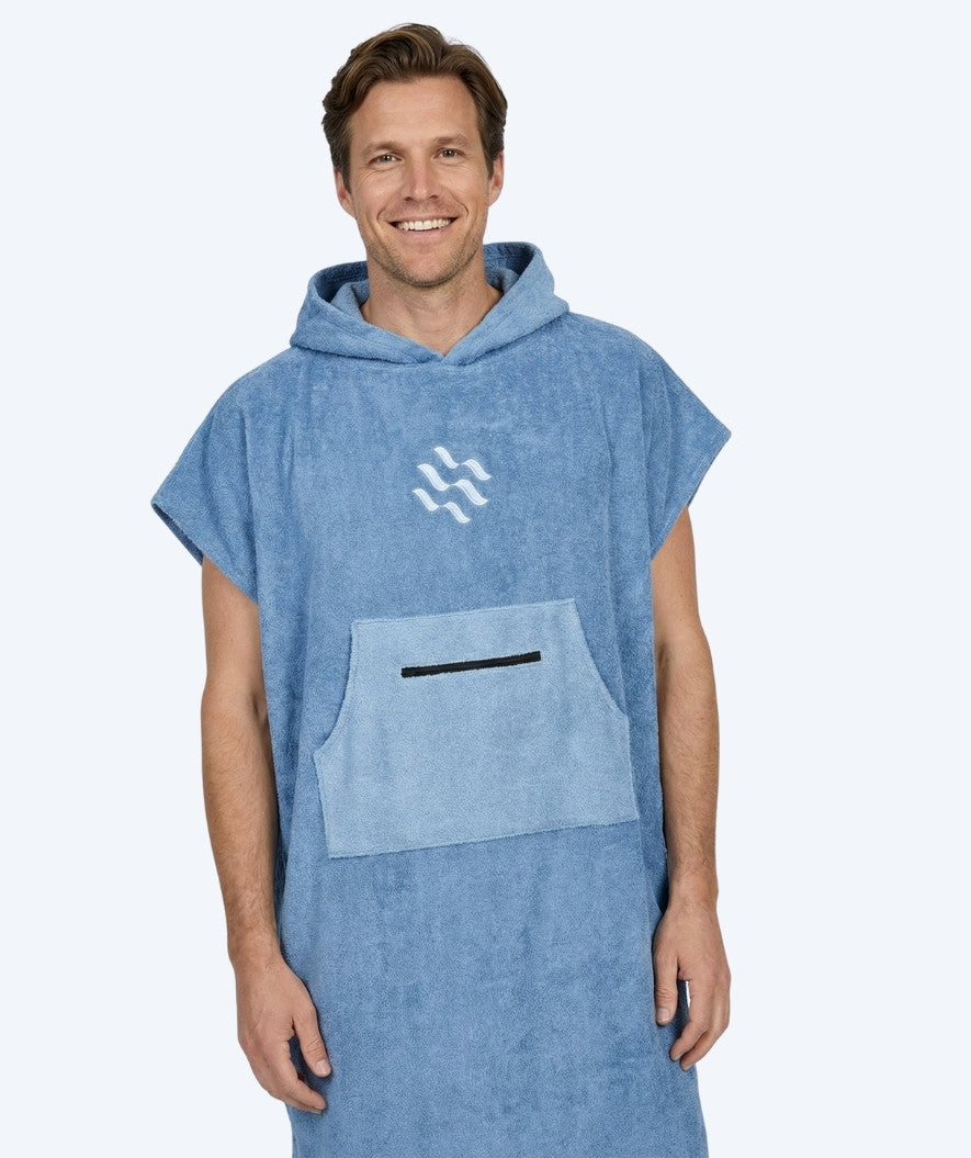 Watery bathing poncho for adults - Cotton - Atlantic Blue