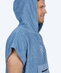 Watery bathing poncho for adults - Cotton - Atlantic Blue