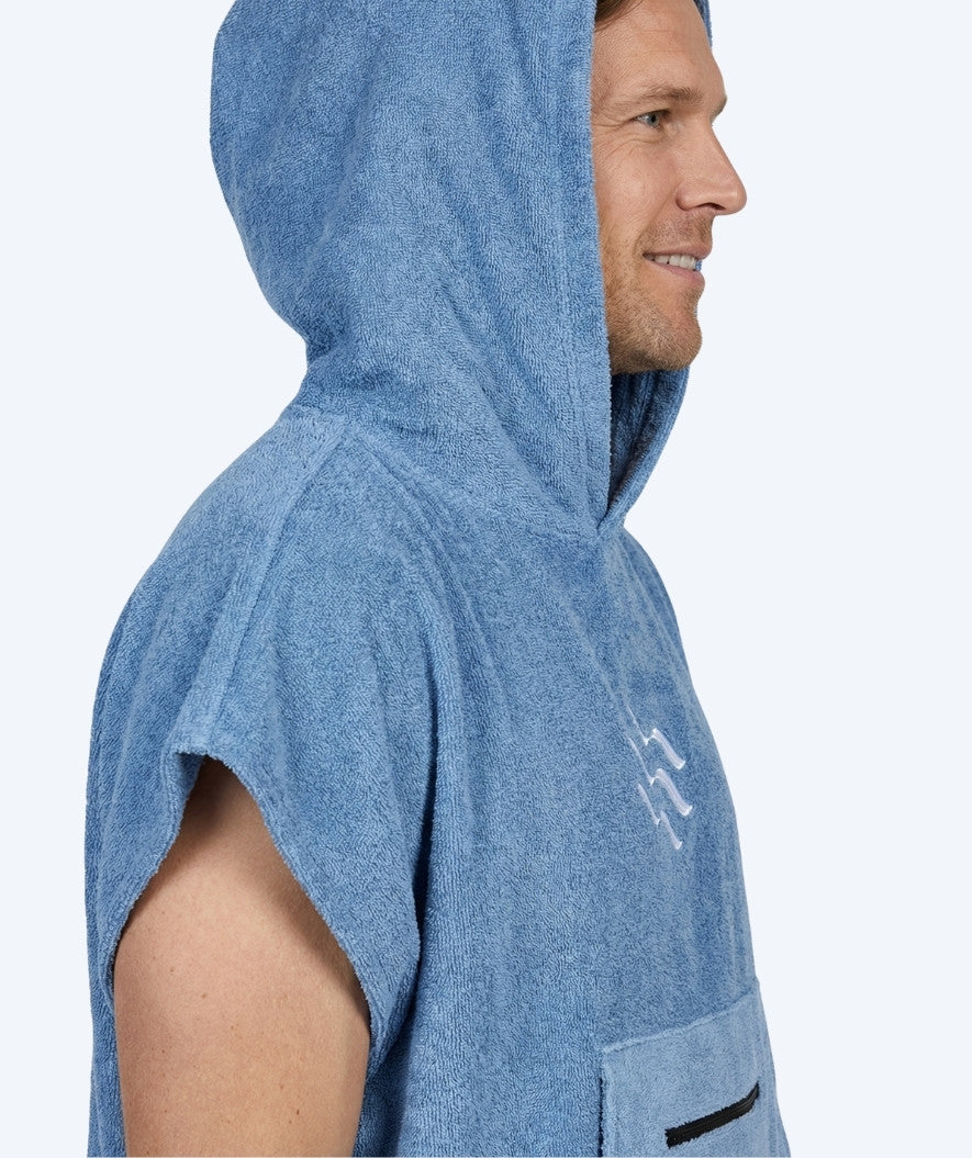 Watery bathing poncho for adults - Cotton - Atlantic Blue