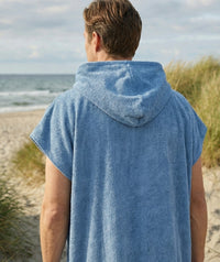Watery bathing poncho for adults - Cotton - Atlantic Blue