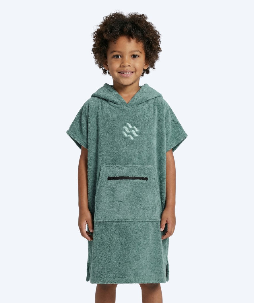 Watery bathing poncho for kids (1-6) - Cotton - Forest Green