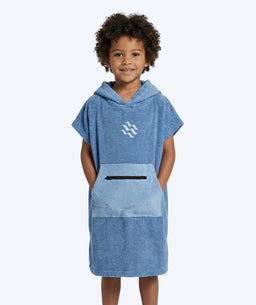 Watery bathing poncho for kids (1-6) - Cotton - Atlantic Blue