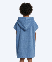 Watery bathing poncho for kids (1-6) - Cotton - Atlantic Blue
