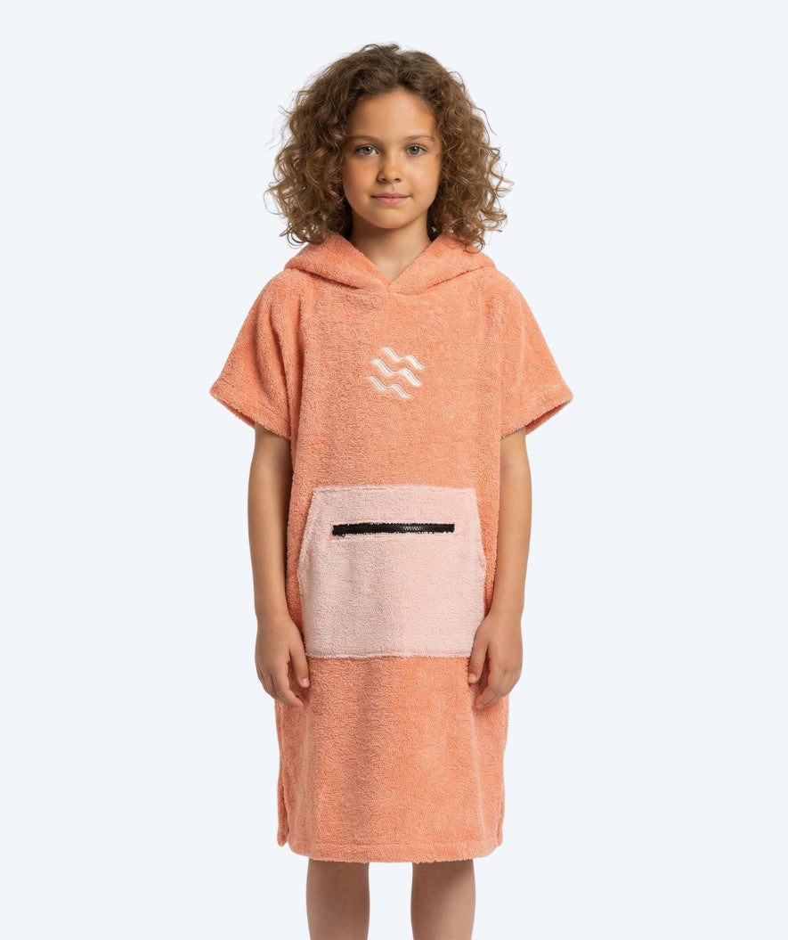 Watery bathing poncho for kids (1-6) - Cotton - Atlantic Pink