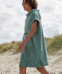 Watery bathing poncho for junior (6-15) - Cotton - Forest Green