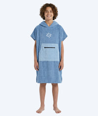 Watery bathing poncho for junior (6-15) - Cotton - Atlantic Blue