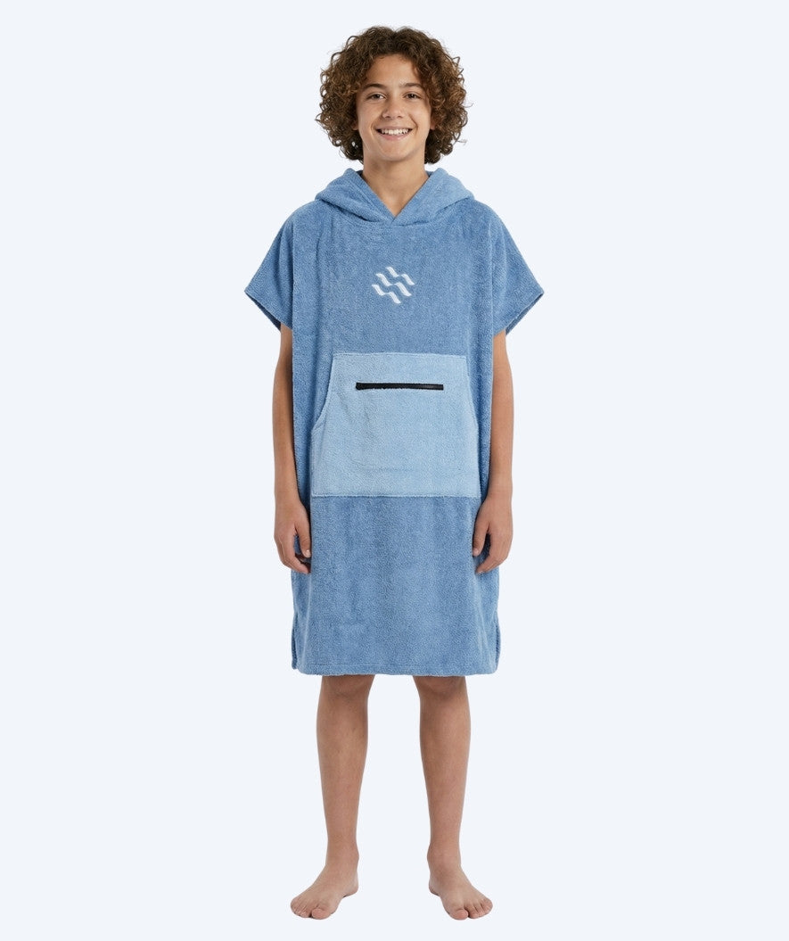 Watery bathing poncho for junior (6-15) - Cotton - Atlantic Blue