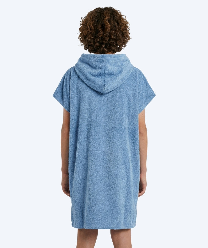 Watery bathing poncho for junior (6-15) - Cotton - Atlantic Blue