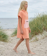 Watery bathing poncho for junior (6-15) - Cotton - Atlantic Pink
