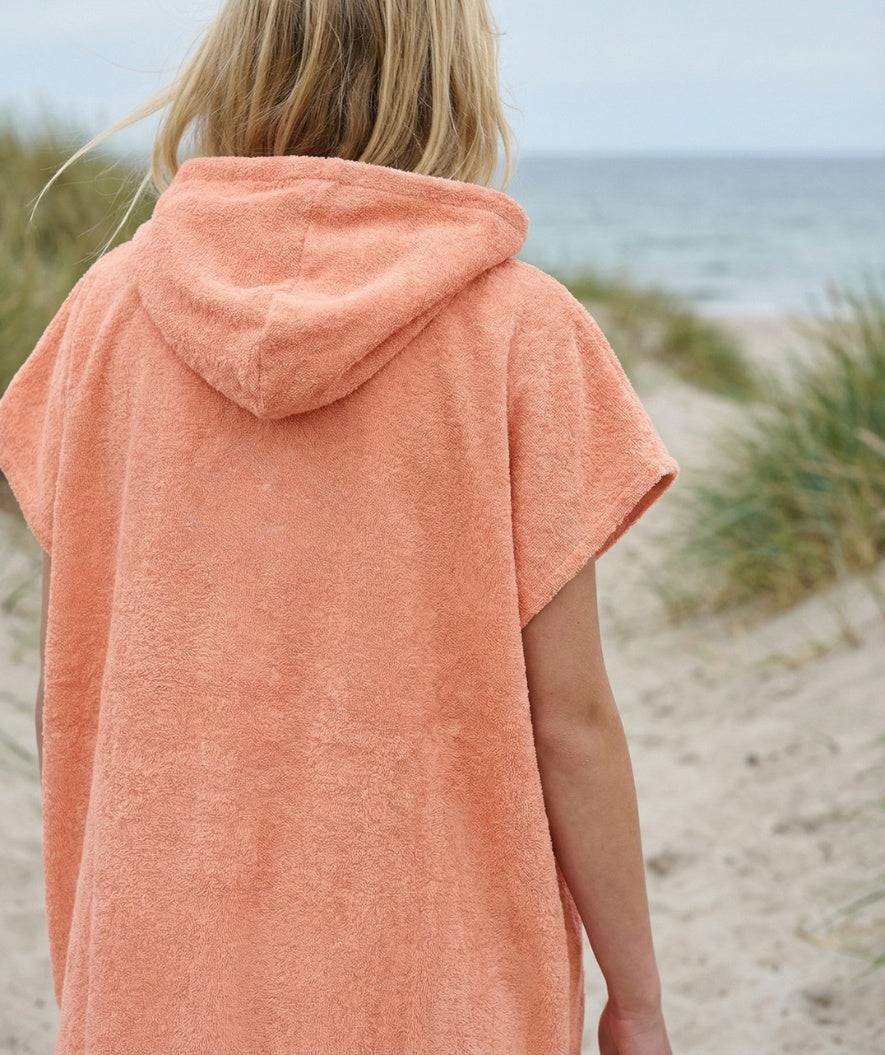 Watery bathing poncho for junior (6-15) - Cotton - Atlantic Pink