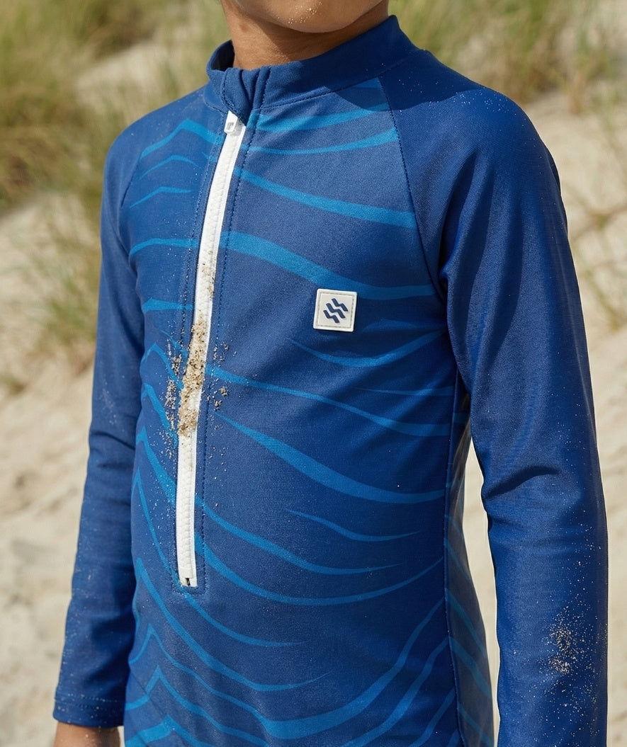 Watery UV-suit for children - Fjord Long Sleeve Rashguard - Dark blue