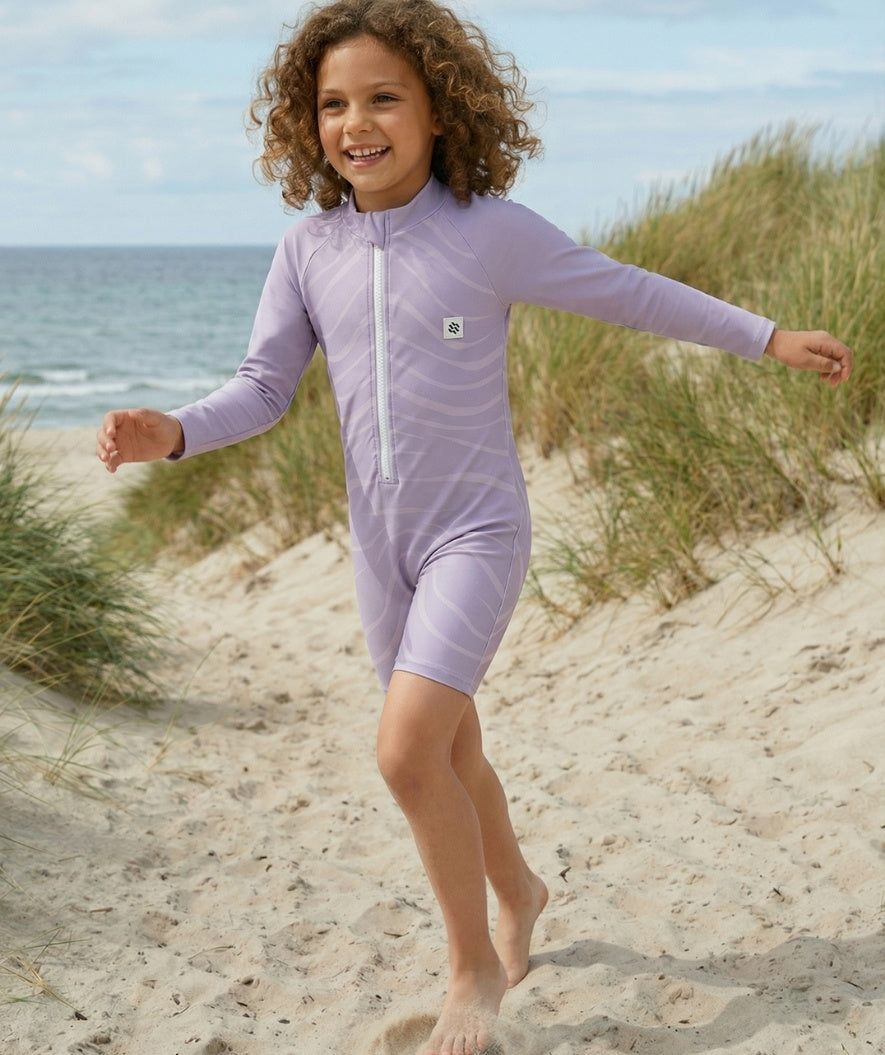 Watery UV-suit for children - Fjord Long Sleeve Rashguard - Purple