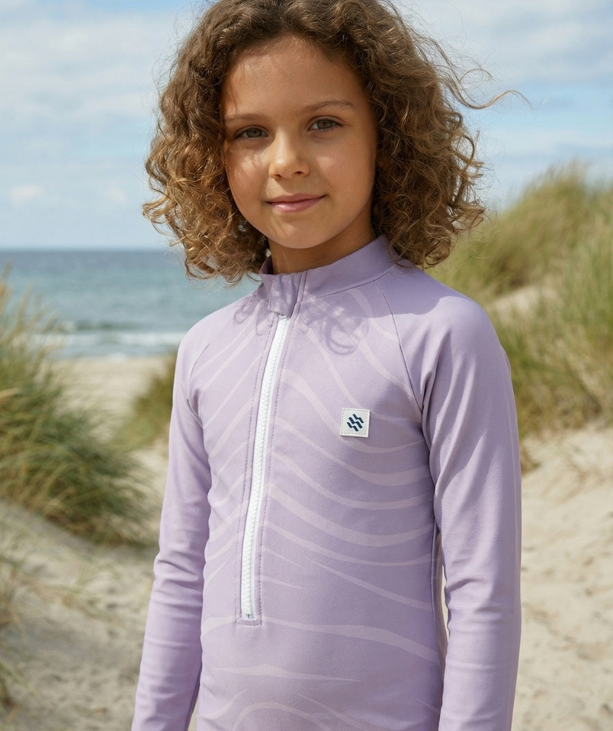 Watery UV-suit for children - Fjord Long Sleeve Rashguard - Purple