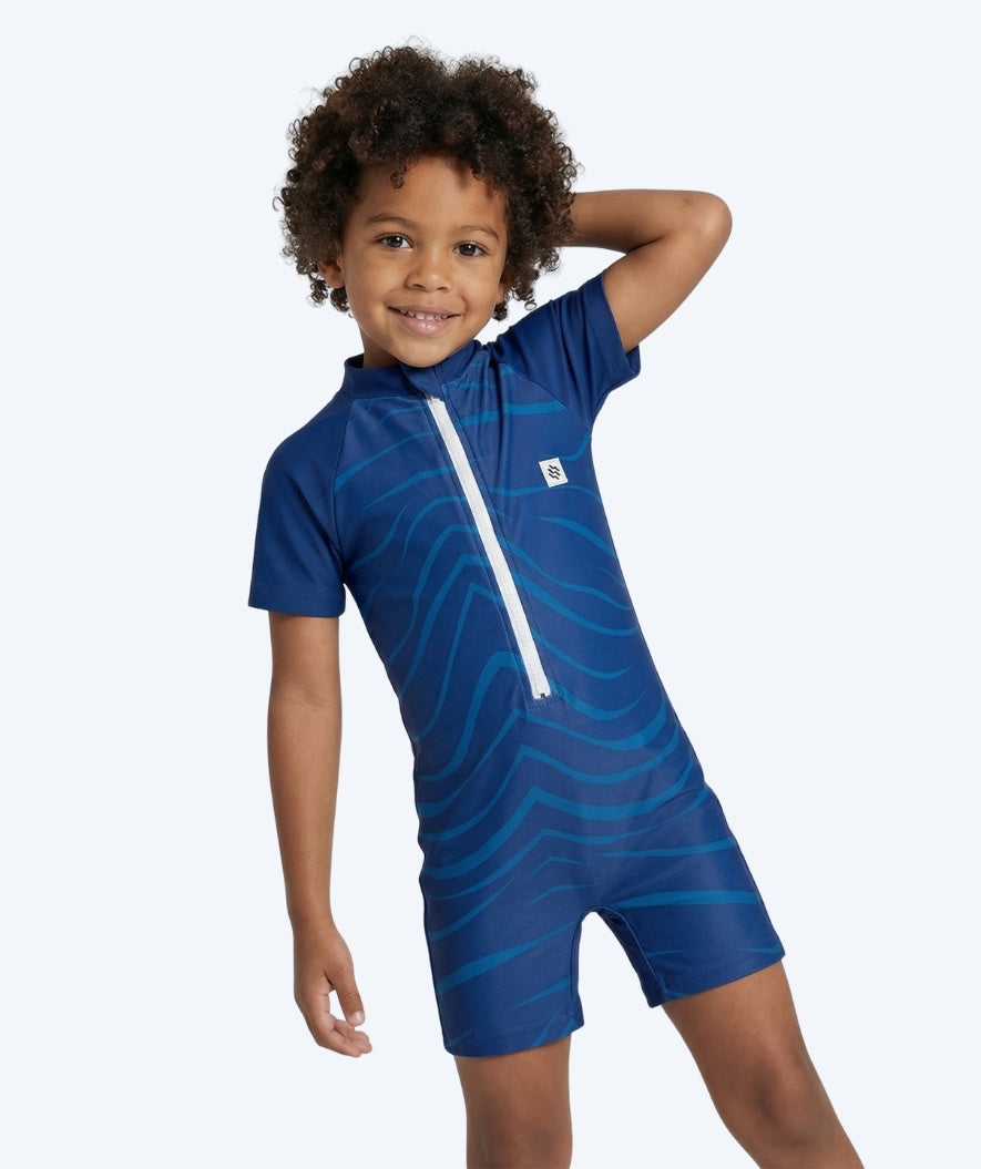 Watery UV-suit for children - Fjord Short Sleeve Rashguard - Dark blue