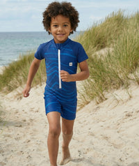 Watery UV-suit for children - Fjord Short Sleeve Rashguard - Dark blue