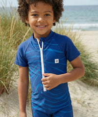 Watery UV-suit for children - Fjord Short Sleeve Rashguard - Dark blue