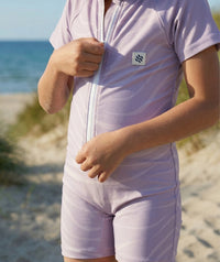 Watery UV-suit for children - Fjord Short Sleeve Rashguard - Purple